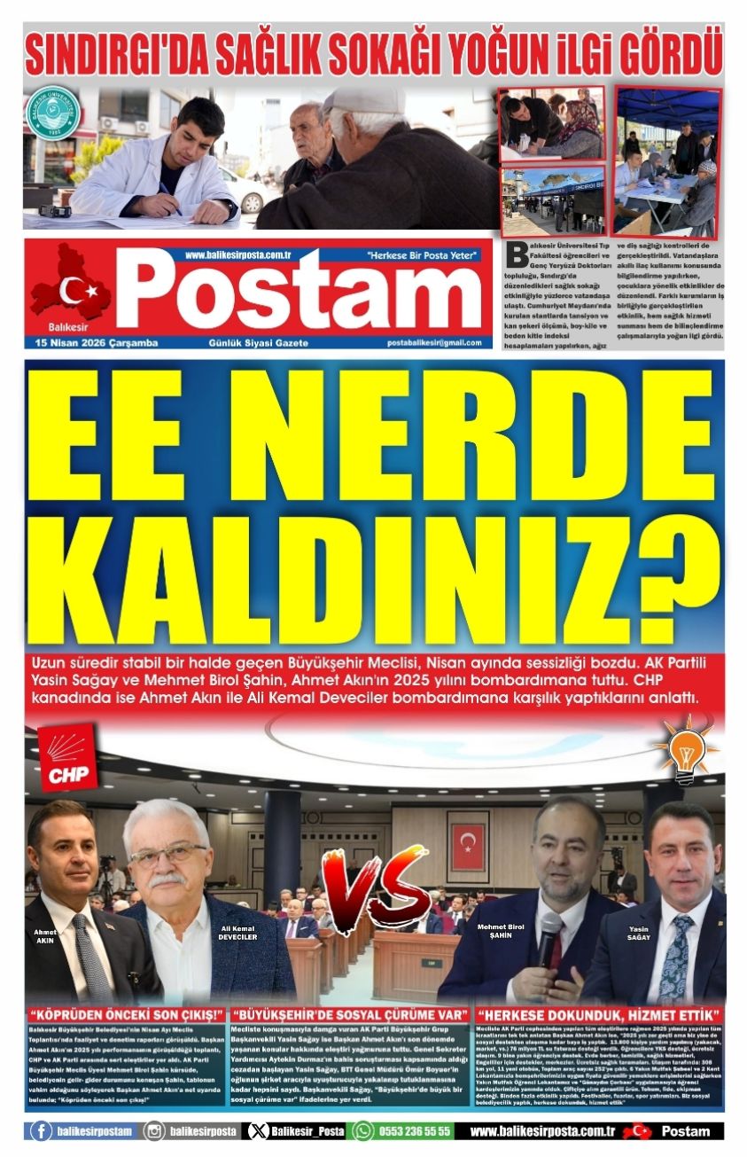 EE NERDE KALDINIZ?