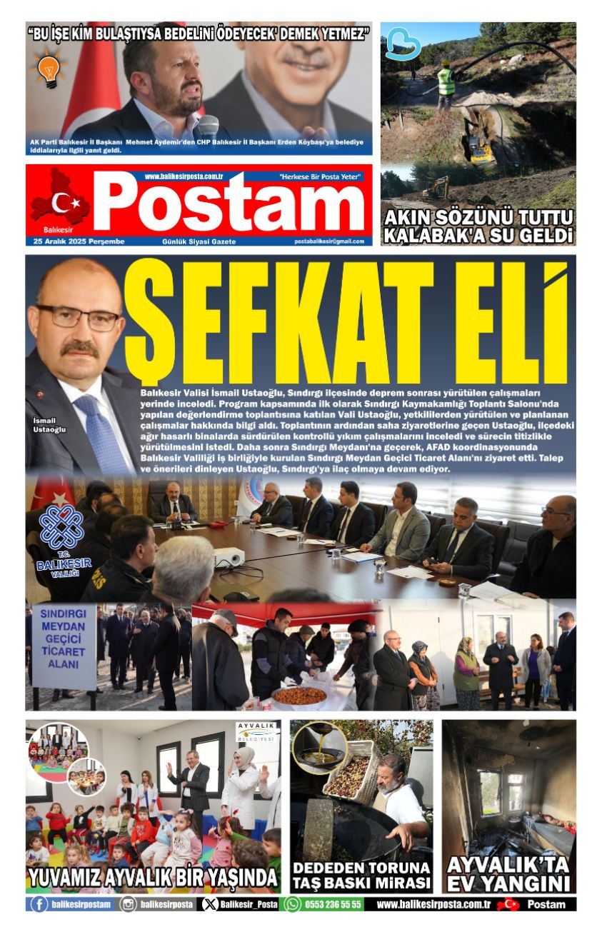 SINDIRGI’YA ŞEFKAT ELİ