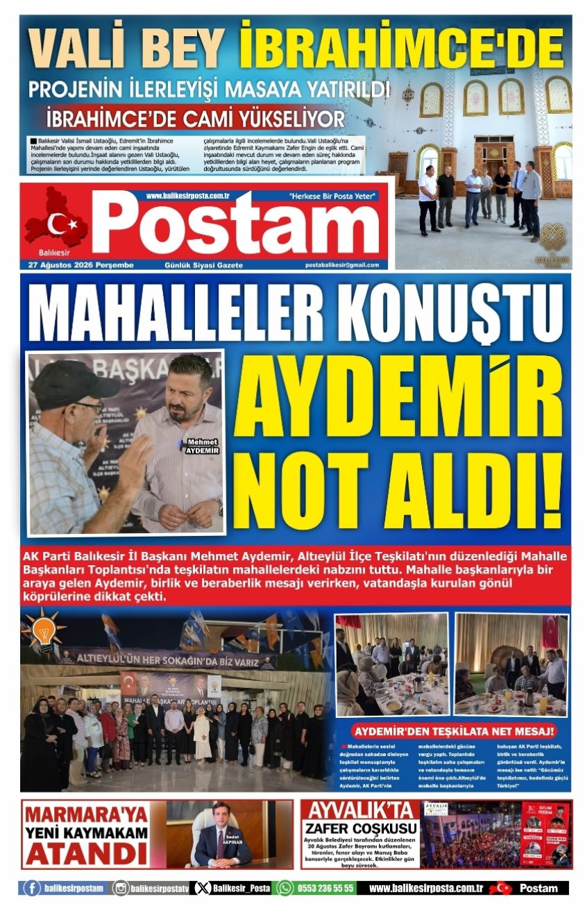 MAHALLELER KONUŞTU, AYDEMİR NOT ALDI!