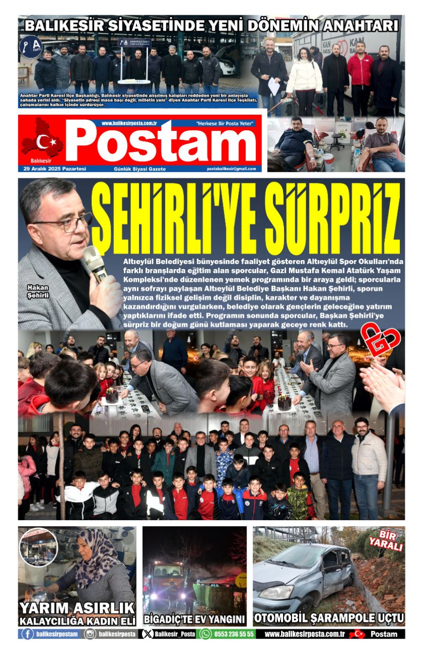 ŞEHİRLİ’YE SÜRPRİZ