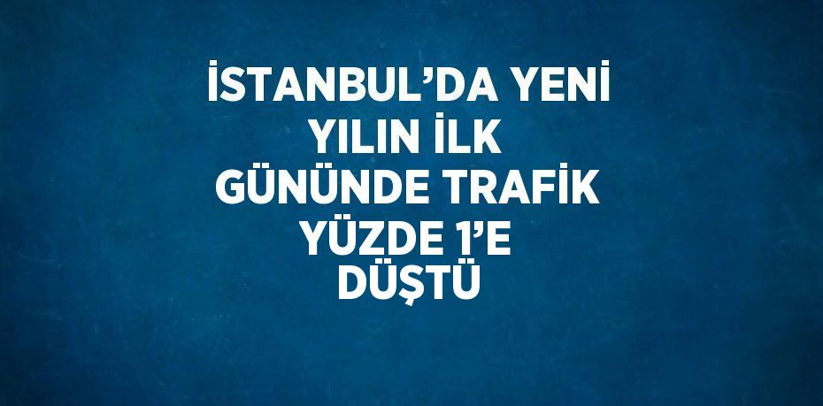 İSTANBUL’DA YENİ YILIN İLK GÜNÜNDE TRAFİK YÜZDE 1’E DÜŞTÜ