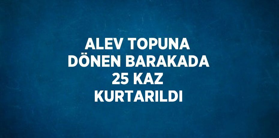 ALEV TOPUNA DÖNEN BARAKADA 25 KAZ KURTARILDI