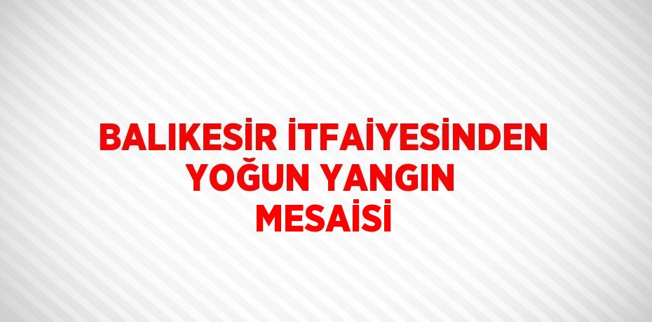 BALIKESİR İTFAİYESİNDEN YOĞUN YANGIN MESAİSİ