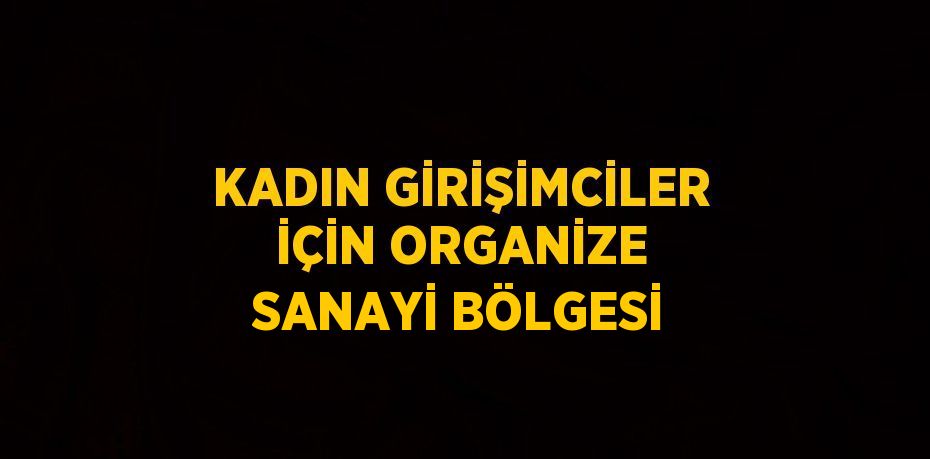 KADIN GİRİŞİMCİLER İÇİN ORGANİZE SANAYİ BÖLGESİ