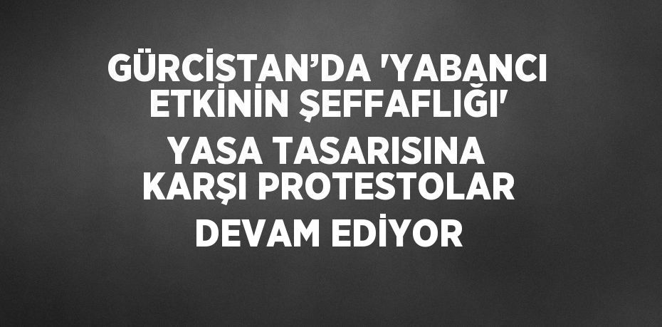 GÜRCİSTAN’DA 'YABANCI ETKİNİN ŞEFFAFLIĞI' YASA TASARISINA KARŞI PROTESTOLAR DEVAM EDİYOR