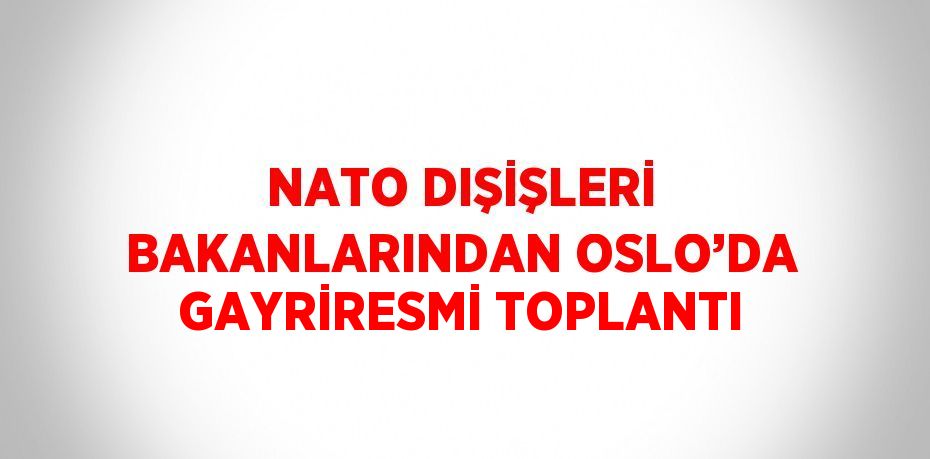 NATO DIŞİŞLERİ BAKANLARINDAN OSLO’DA GAYRİRESMİ TOPLANTI