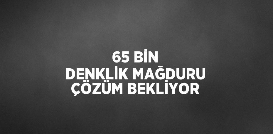 65 BİN DENKLİK MAĞDURU ÇÖZÜM BEKLİYOR