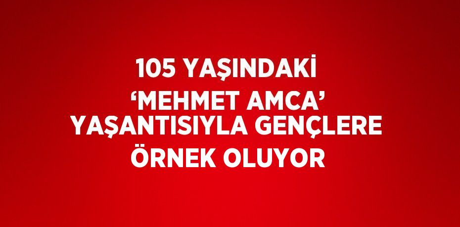 105 YAŞINDAKİ ‘MEHMET AMCA’ YAŞANTISIYLA GENÇLERE ÖRNEK OLUYOR