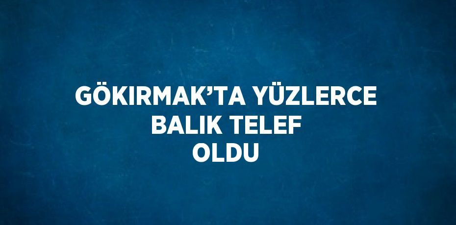 GÖKIRMAK’TA YÜZLERCE BALIK TELEF OLDU