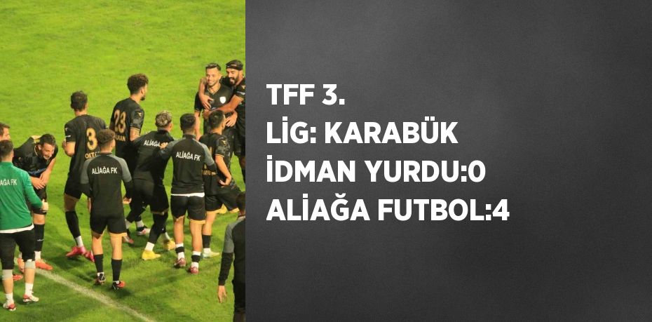 TFF 3. LİG: KARABÜK İDMAN YURDU:0 ALİAĞA FUTBOL:4