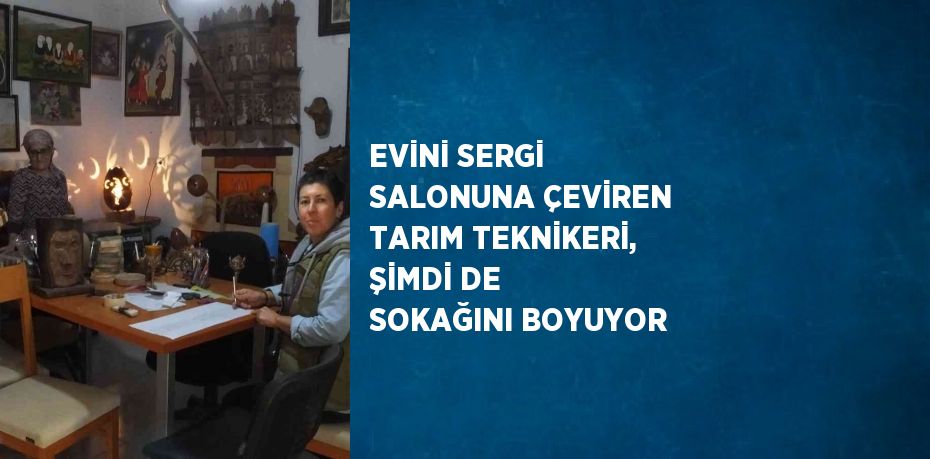 EVİNİ SERGİ SALONUNA ÇEVİREN TARIM TEKNİKERİ, ŞİMDİ DE SOKAĞINI BOYUYOR