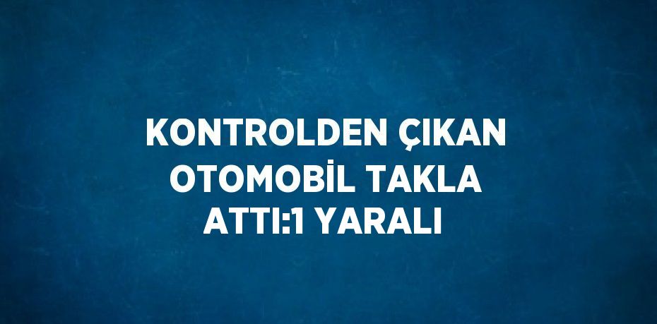 KONTROLDEN ÇIKAN OTOMOBİL TAKLA ATTI:1 YARALI