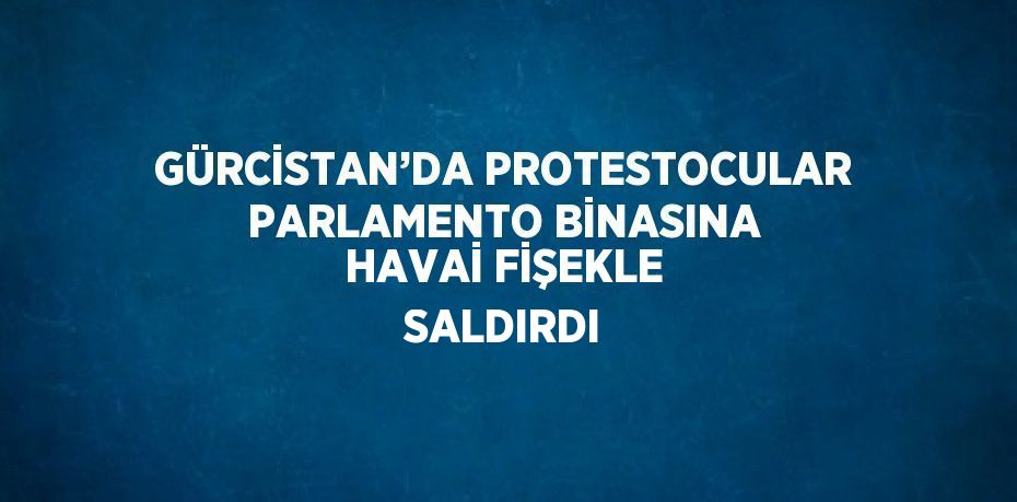 GÜRCİSTAN’DA PROTESTOCULAR PARLAMENTO BİNASINA HAVAİ FİŞEKLE SALDIRDI