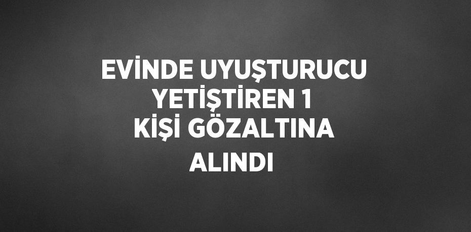 EVİNDE UYUŞTURUCU YETİŞTİREN 1 KİŞİ GÖZALTINA ALINDI