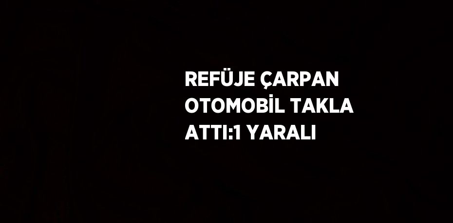 REFÜJE ÇARPAN OTOMOBİL TAKLA ATTI:1 YARALI