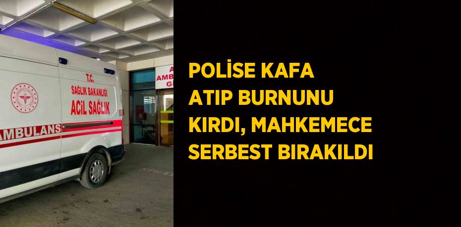 POLİSE KAFA ATIP BURNUNU KIRDI, MAHKEMECE SERBEST BIRAKILDI