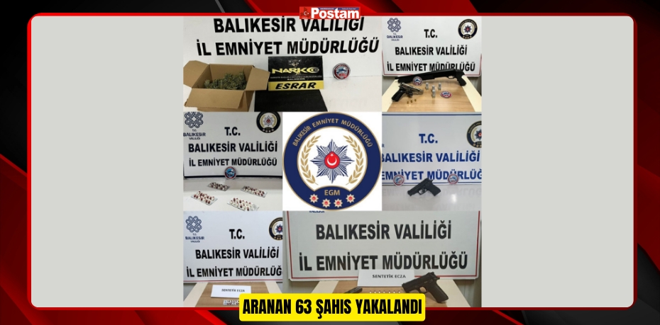 ARANAN 63 ŞAHIS YAKALANDI