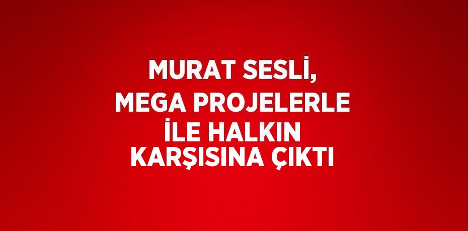 MURAT SESLİ, MEGA PROJELERLE İLE HALKIN KARŞISINA ÇIKTI