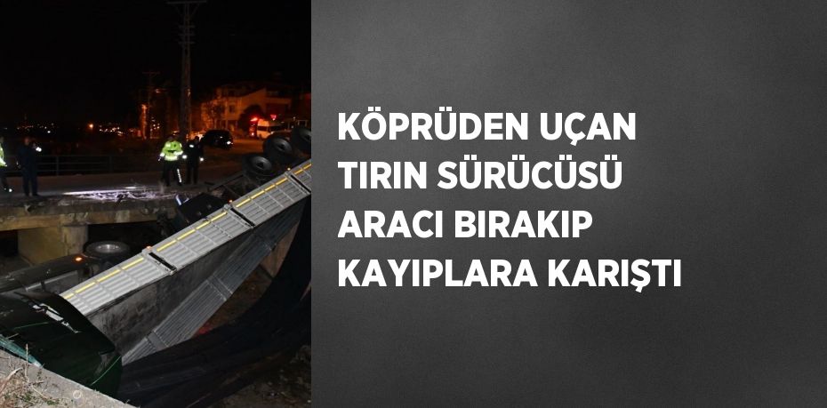 KÖPRÜDEN UÇAN TIRIN SÜRÜCÜSÜ ARACI BIRAKIP KAYIPLARA KARIŞTI