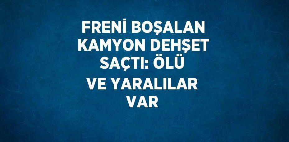 FRENİ BOŞALAN KAMYON DEHŞET SAÇTI: ÖLÜ VE YARALILAR VAR