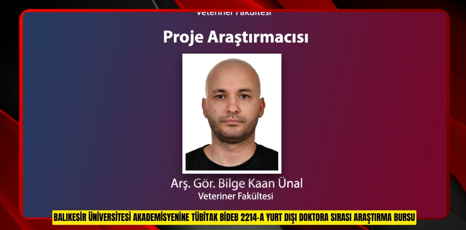 BALIKESİR ÜNİVERSİTESİ AKADEMİSYENİNE TÜBİTAK BİDEB 2214-A YURT DIŞI DOKTORA SIRASI ARAŞTIRMA BURSU