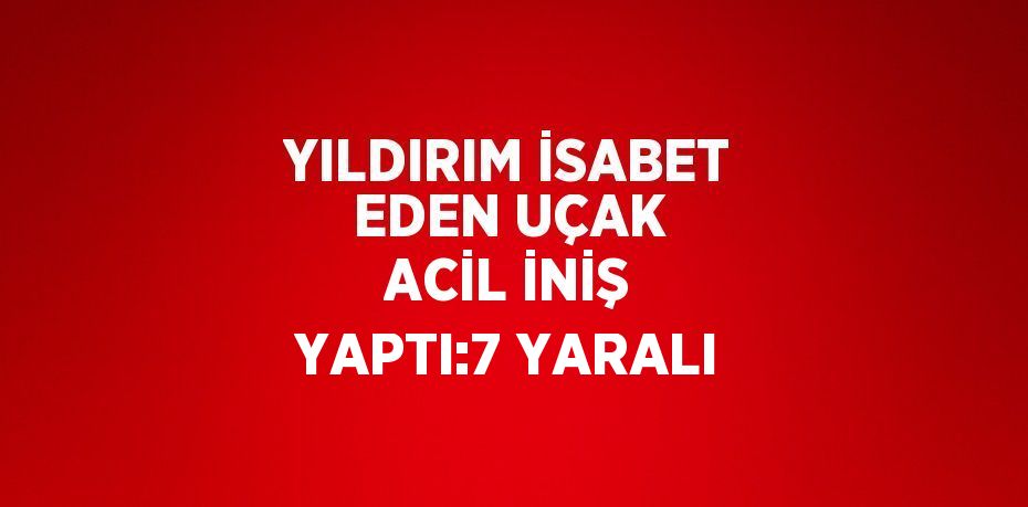 YILDIRIM İSABET EDEN UÇAK ACİL İNİŞ YAPTI:7 YARALI