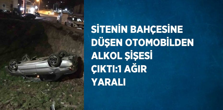 SİTENİN BAHÇESİNE DÜŞEN OTOMOBİLDEN ALKOL ŞİŞESİ ÇIKTI:1 AĞIR YARALI