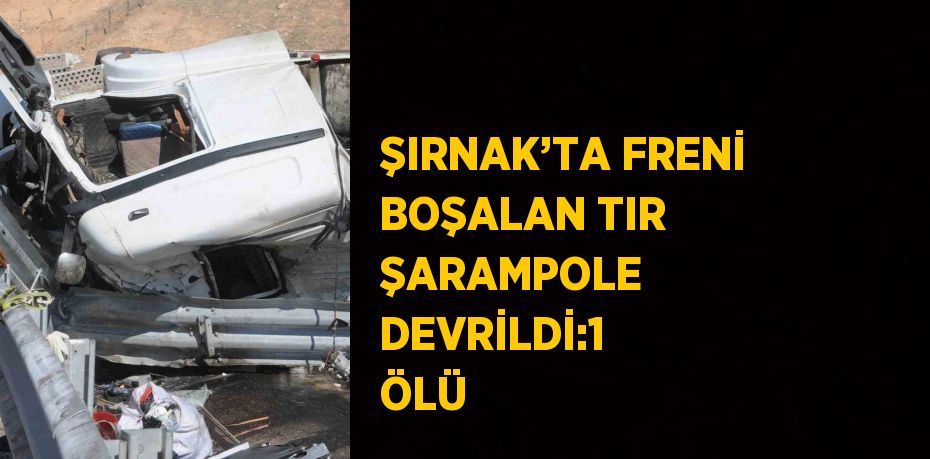 ŞIRNAK’TA FRENİ BOŞALAN TIR ŞARAMPOLE DEVRİLDİ:1 ÖLÜ