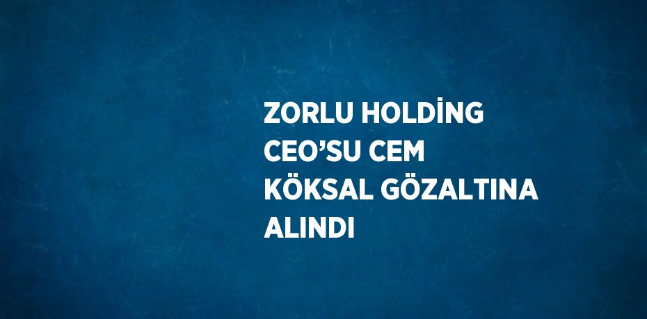 ZORLU HOLDİNG CEO’SU CEM KÖKSAL GÖZALTINA ALINDI