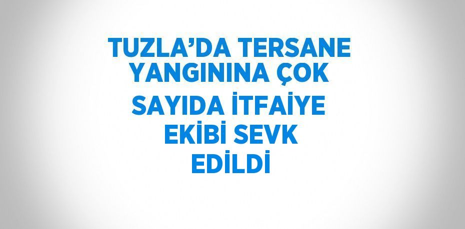 TUZLA’DA TERSANE YANGININA ÇOK SAYIDA İTFAİYE EKİBİ SEVK EDİLDİ