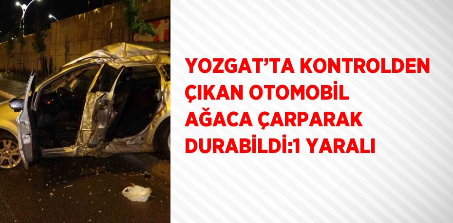 YOZGAT’TA KONTROLDEN ÇIKAN OTOMOBİL AĞACA ÇARPARAK DURABİLDİ:1 YARALI