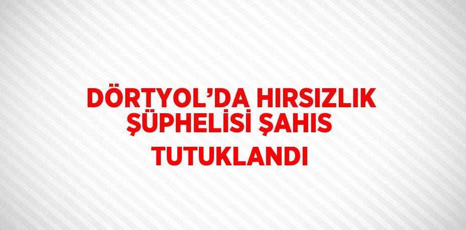 DÖRTYOL’DA HIRSIZLIK ŞÜPHELİSİ ŞAHIS TUTUKLANDI