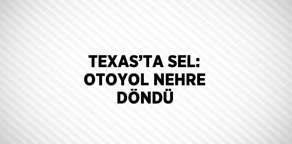 TEXAS’TA SEL: OTOYOL NEHRE DÖNDÜ