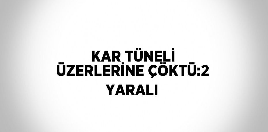 KAR TÜNELİ ÜZERLERİNE ÇÖKTÜ:2 YARALI