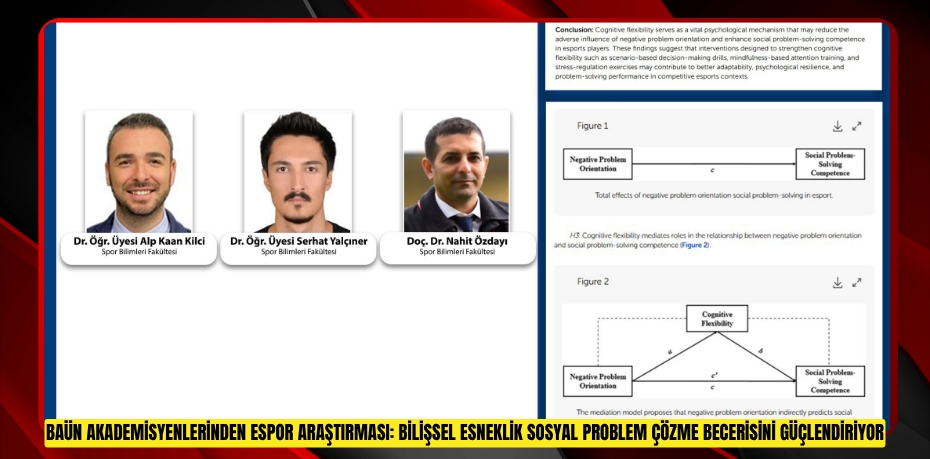 BAÜN AKADEMİSYENLERİNDEN ESPOR ARAŞTIRMASI: BİLİŞSEL ESNEKLİK SOSYAL PROBLEM ÇÖZME BECERİSİNİ GÜÇLENDİRİYOR