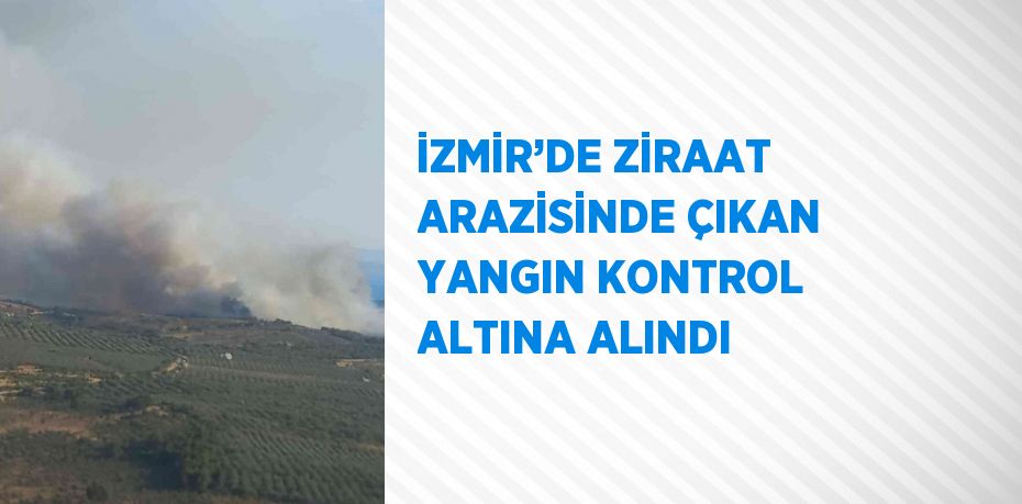 İZMİR’DE ZİRAAT ARAZİSİNDE ÇIKAN YANGIN KONTROL ALTINA ALINDI