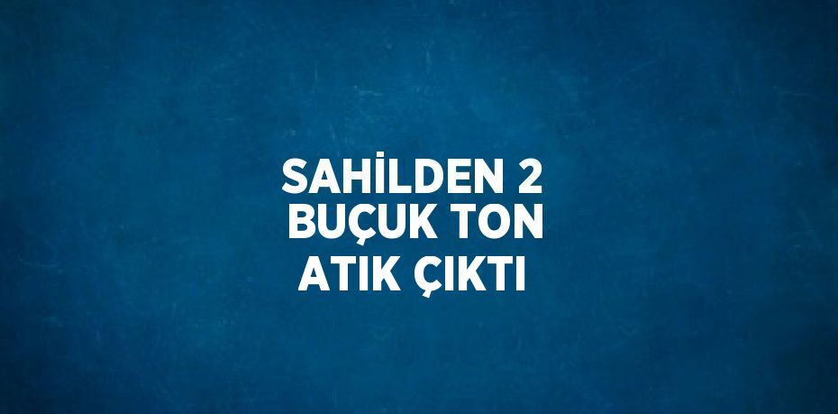 SAHİLDEN 2 BUÇUK TON ATIK ÇIKTI