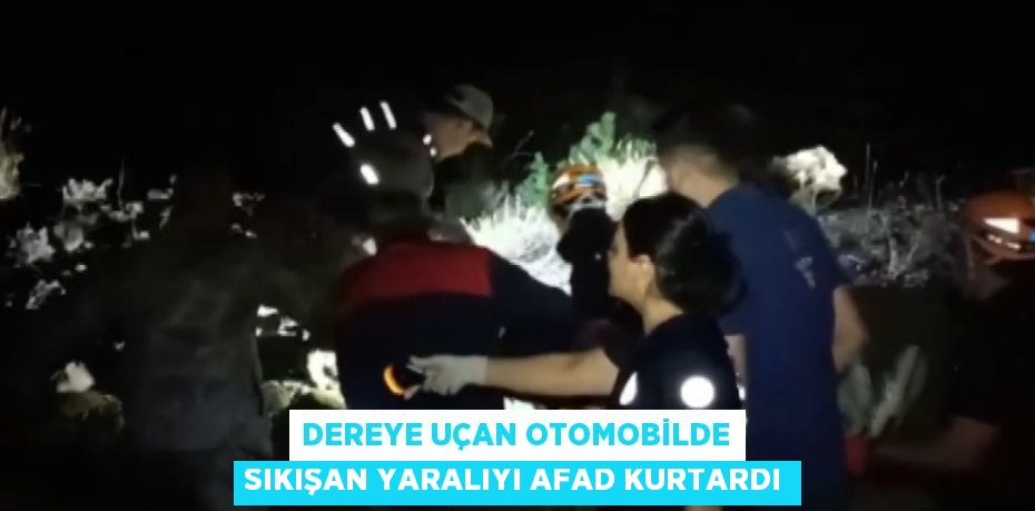 DEREYE UÇAN OTOMOBİLDE SIKIŞAN YARALIYI AFAD KURTARDI