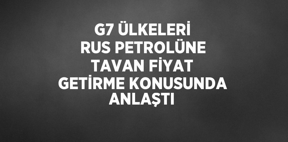 G7 ÜLKELERİ RUS PETROLÜNE TAVAN FİYAT GETİRME KONUSUNDA ANLAŞTI