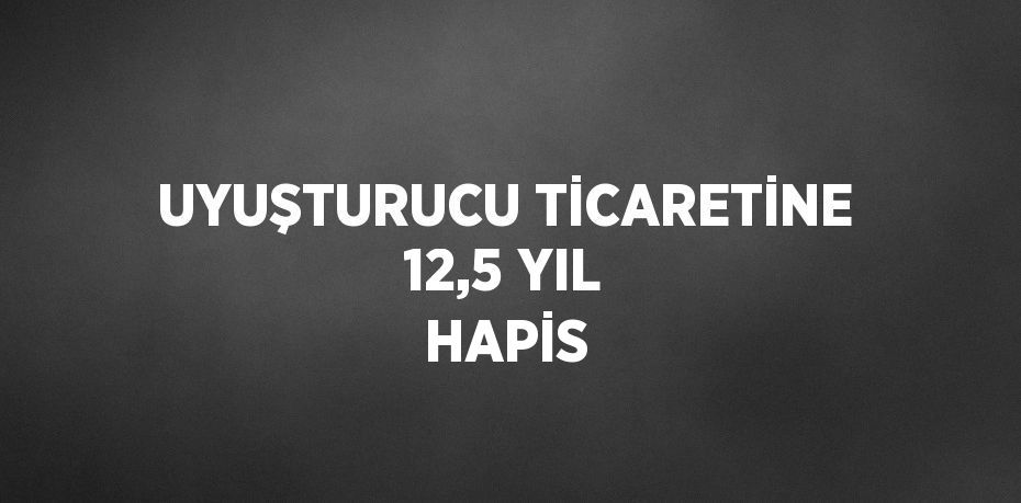 UYUŞTURUCU TİCARETİNE 12,5 YIL HAPİS