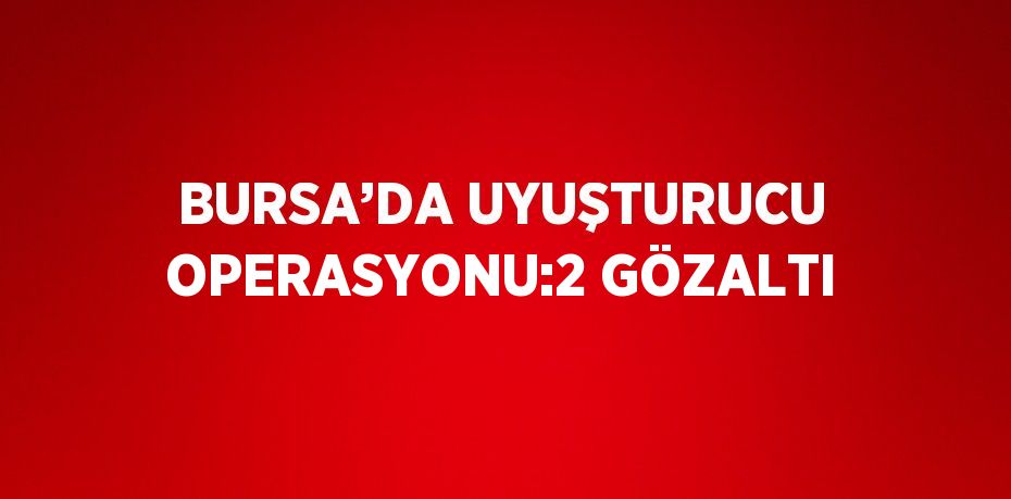 BURSA’DA UYUŞTURUCU OPERASYONU:2 GÖZALTI