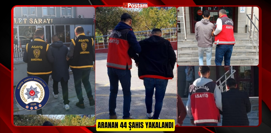 ARANAN 44 ŞAHIS YAKALANDI