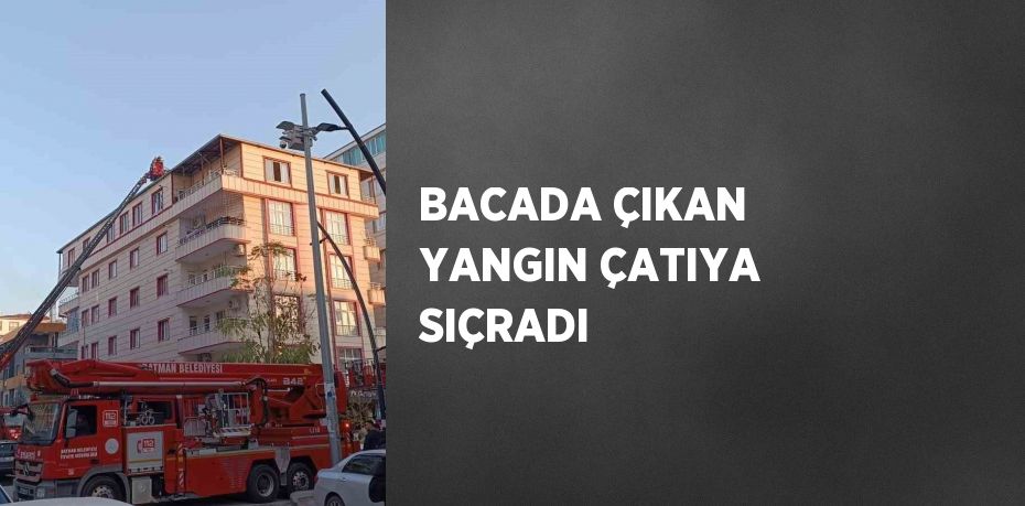 BACADA ÇIKAN YANGIN ÇATIYA SIÇRADI