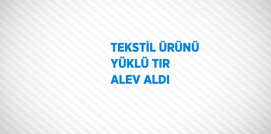 TEKSTİL ÜRÜNÜ YÜKLÜ TIR ALEV ALDI