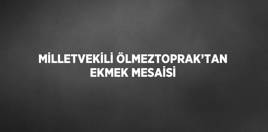 MİLLETVEKİLİ ÖLMEZTOPRAK’TAN EKMEK MESAİSİ