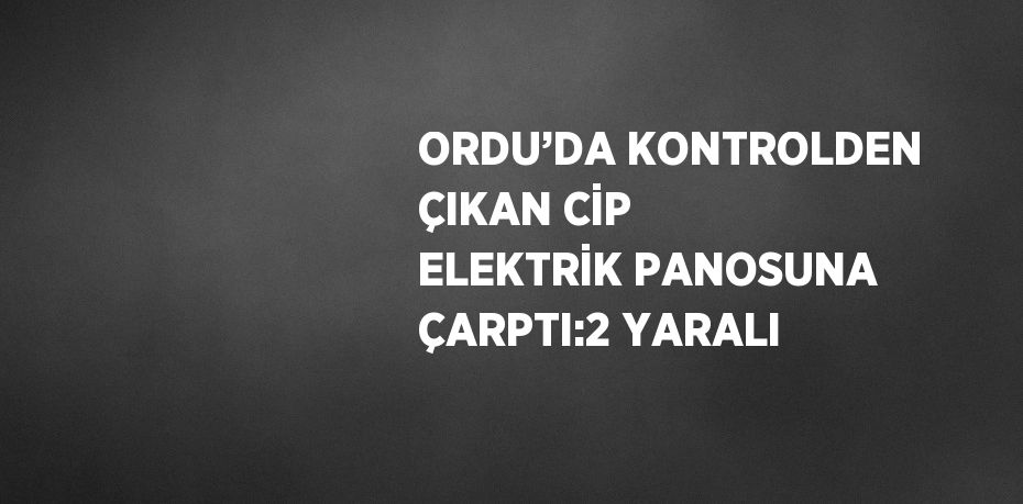 ORDU’DA KONTROLDEN ÇIKAN CİP ELEKTRİK PANOSUNA ÇARPTI:2 YARALI