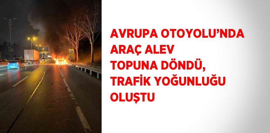 AVRUPA OTOYOLU’NDA ARAÇ ALEV TOPUNA DÖNDÜ, TRAFİK YOĞUNLUĞU OLUŞTU