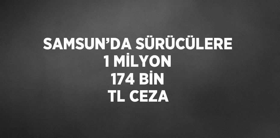 SAMSUN’DA SÜRÜCÜLERE 1 MİLYON 174 BİN TL CEZA