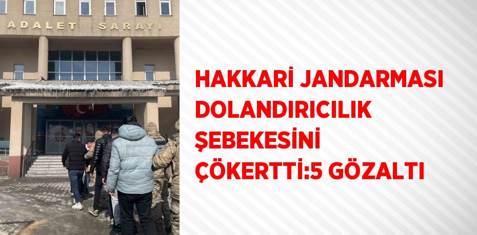 HAKKARİ JANDARMASI DOLANDIRICILIK ŞEBEKESİNİ ÇÖKERTTİ:5 GÖZALTI