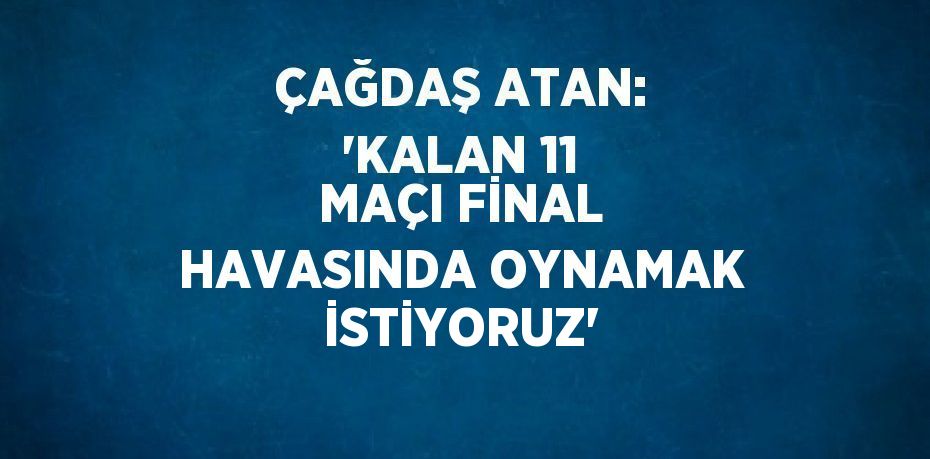 ÇAĞDAŞ ATAN: 'KALAN 11 MAÇI FİNAL HAVASINDA OYNAMAK İSTİYORUZ'